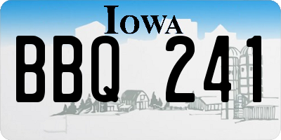 IA license plate BBQ241