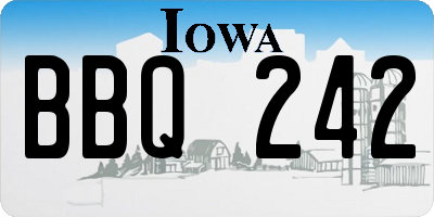 IA license plate BBQ242