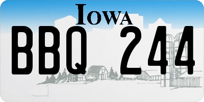 IA license plate BBQ244