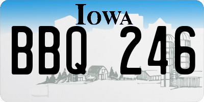 IA license plate BBQ246