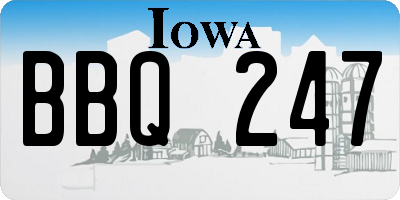 IA license plate BBQ247