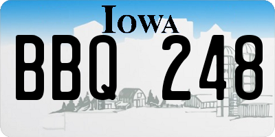 IA license plate BBQ248