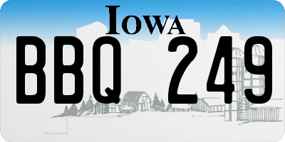 IA license plate BBQ249