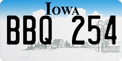IA license plate BBQ254
