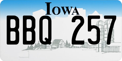 IA license plate BBQ257