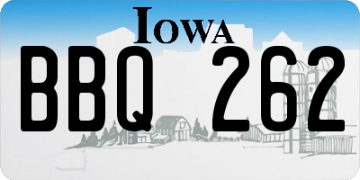 IA license plate BBQ262
