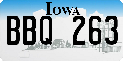 IA license plate BBQ263