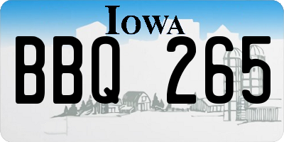 IA license plate BBQ265