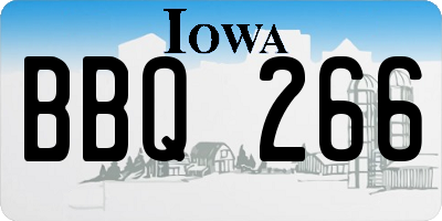 IA license plate BBQ266