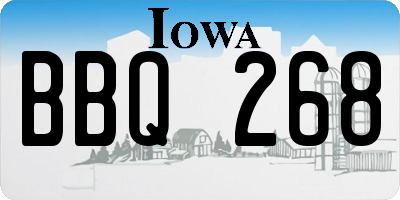 IA license plate BBQ268