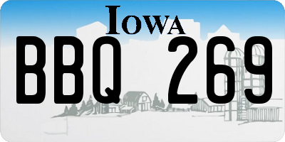IA license plate BBQ269