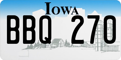 IA license plate BBQ270