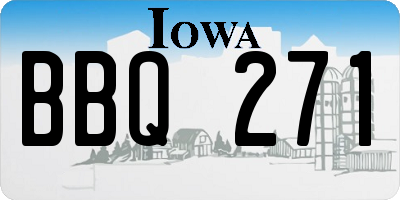 IA license plate BBQ271