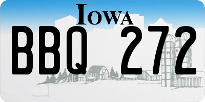 IA license plate BBQ272