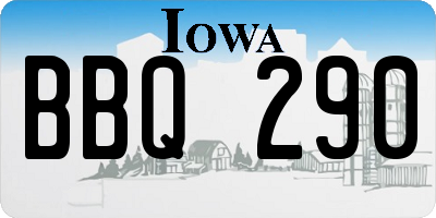 IA license plate BBQ290