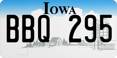 IA license plate BBQ295