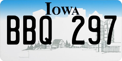 IA license plate BBQ297