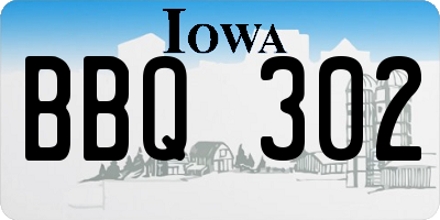 IA license plate BBQ302