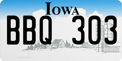 IA license plate BBQ303