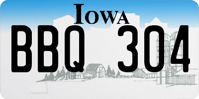 IA license plate BBQ304