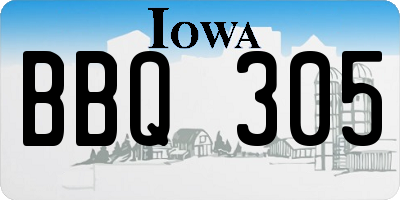 IA license plate BBQ305