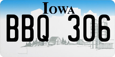 IA license plate BBQ306