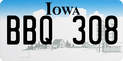 IA license plate BBQ308