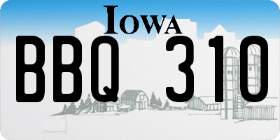 IA license plate BBQ310