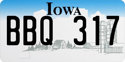 IA license plate BBQ317