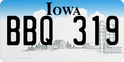 IA license plate BBQ319
