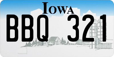 IA license plate BBQ321