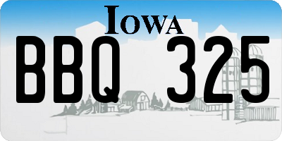 IA license plate BBQ325