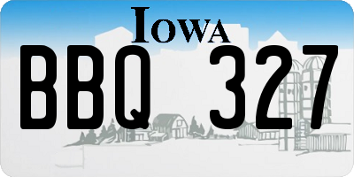 IA license plate BBQ327