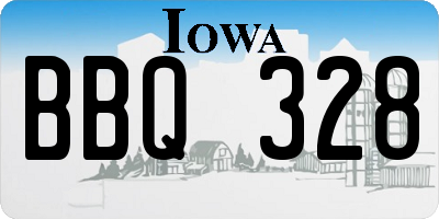 IA license plate BBQ328