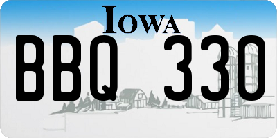 IA license plate BBQ330