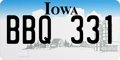 IA license plate BBQ331