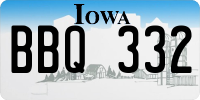 IA license plate BBQ332