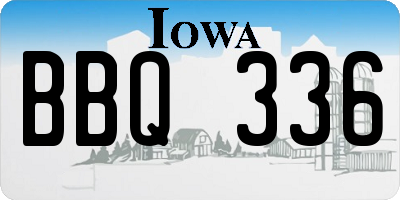 IA license plate BBQ336