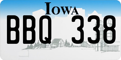 IA license plate BBQ338