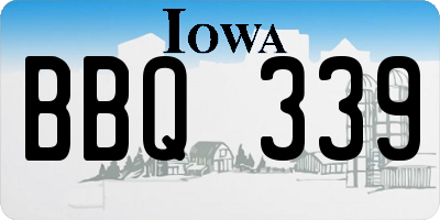 IA license plate BBQ339