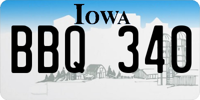 IA license plate BBQ340