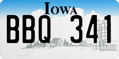 IA license plate BBQ341