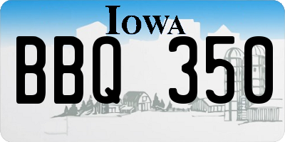 IA license plate BBQ350