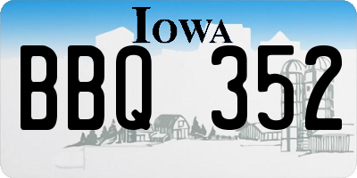 IA license plate BBQ352