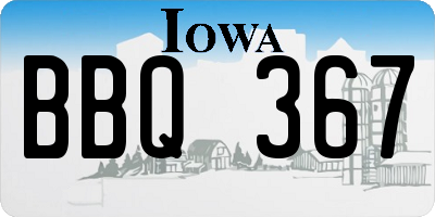IA license plate BBQ367