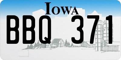 IA license plate BBQ371