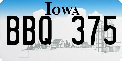 IA license plate BBQ375