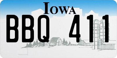 IA license plate BBQ411
