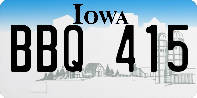 IA license plate BBQ415