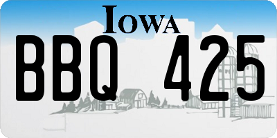 IA license plate BBQ425